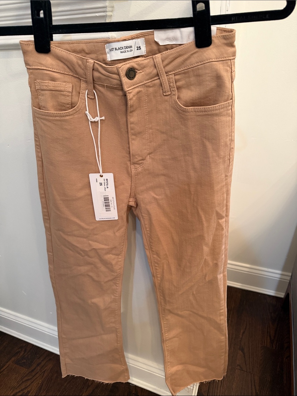 Just Black Denim Camel Tonal Crop Flare Tan High-Rise  Jeans